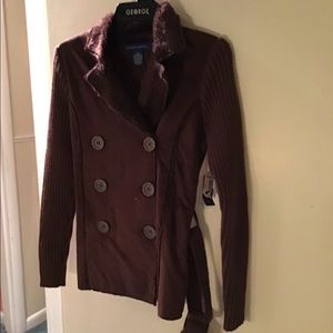 Elisabeth Samuels sweater/faux suede New With Tags